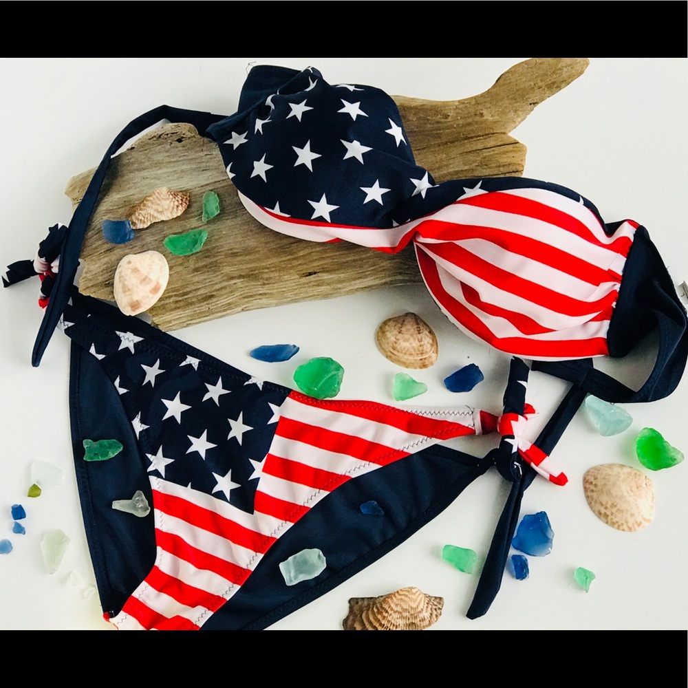 Patriotic American Swim Flag Top n Bottoms ❤️